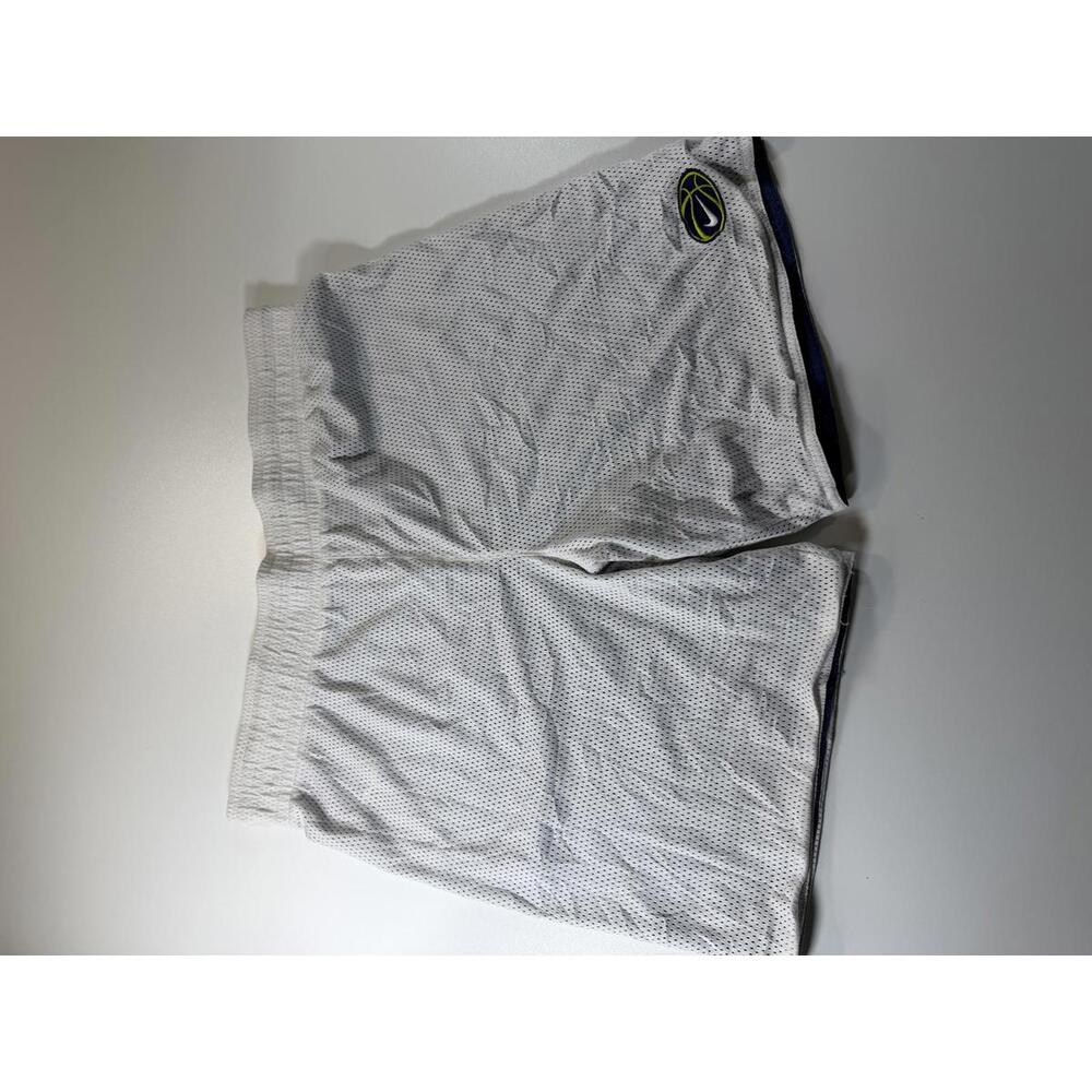 Vintage Nike White Mesh Athletic Shorts with Basketball Logo